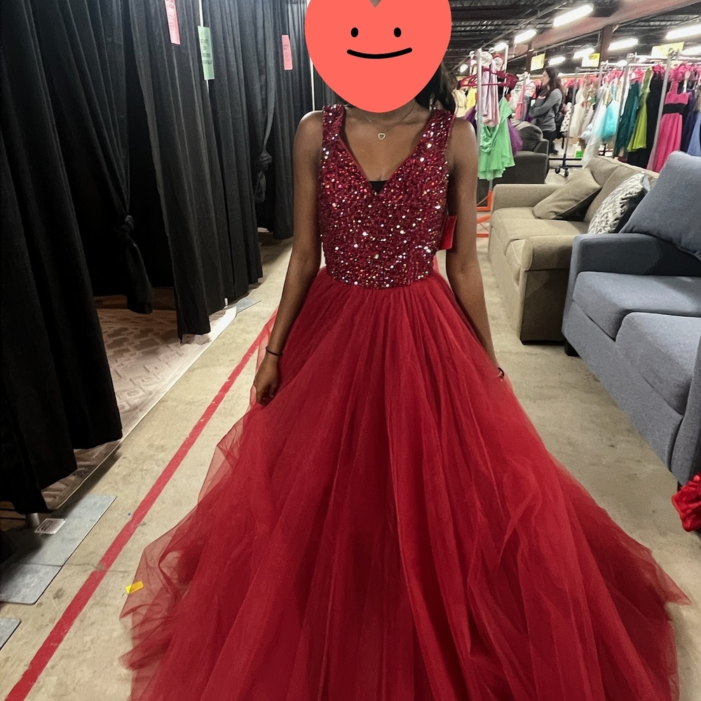 Elegant Red Sequin Gown